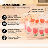 UMAI borosilicate red pot - boiling milk